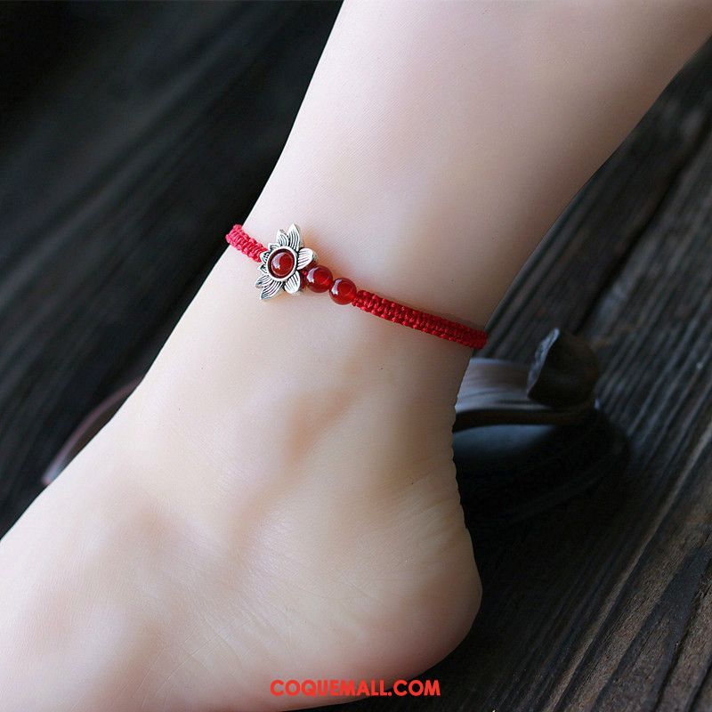 Bracelet De Cheville Femme Tissage Le Nouveau Manuel, Bracelet De Cheville Rouge Homme