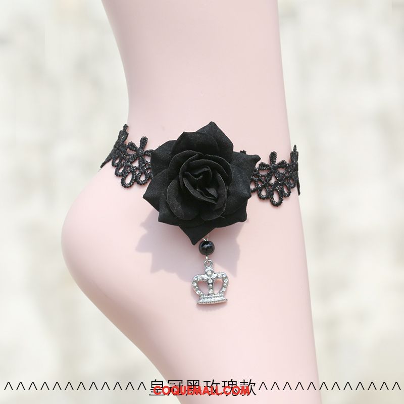 Bracelet De Cheville Femme Élégant Rose Fleurs, Bracelet De Cheville Dentelle Accessoires