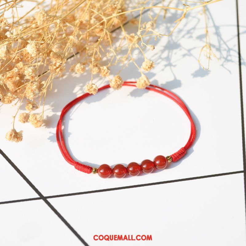Bracelet De Cheville Femme Étudiant Rouge Manuel, Bracelet De Cheville Sexy Tissage
