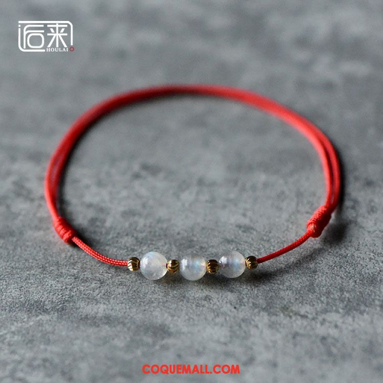 Bracelet De Cheville Femme Étudiant Rouge Simple, Bracelet De Cheville Manuel Rétro