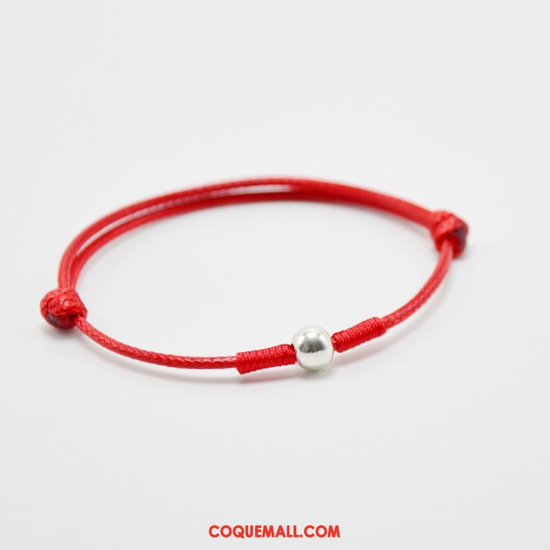 Bracelets Femme Bien Simple Argenté, Bracelets Rouge Étudiant