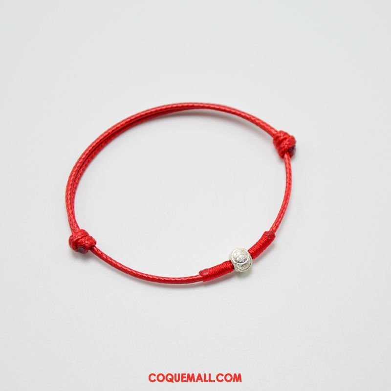 Bracelets Femme Bien Simple Argenté, Bracelets Rouge Étudiant