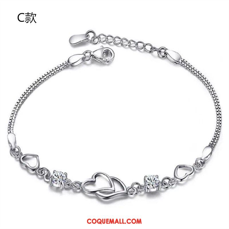 Bracelets Femme Cœur En Forme De Coeur Personnalité, Bracelets Argenté All-match