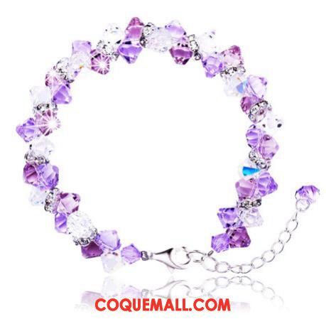 Bracelets Femme Frais Personnalité Argenté, Bracelets Pure Violet