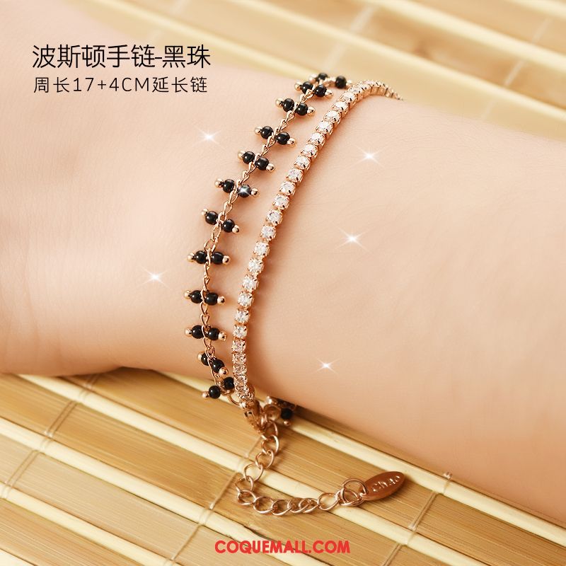 Bracelets Femme Mode Papillon All-match, Bracelets Cristal Rose Gold