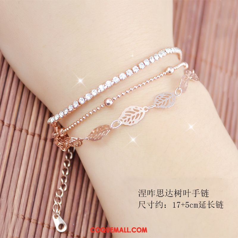 Bracelets Femme Mode Papillon All-match, Bracelets Cristal Rose Gold