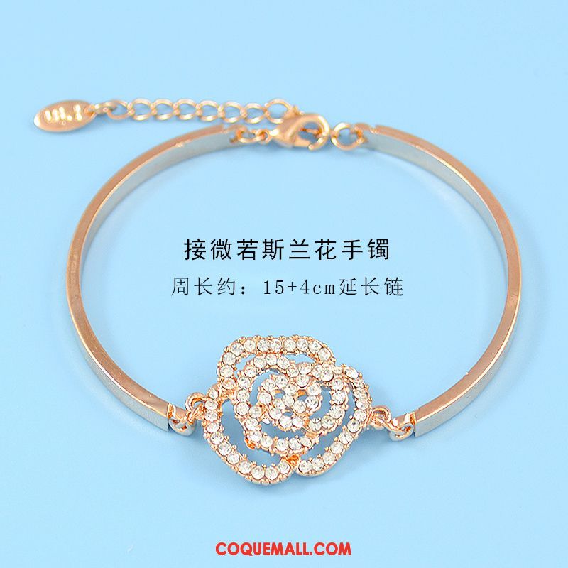 Bracelets Femme Mode Papillon All-match, Bracelets Cristal Rose Gold