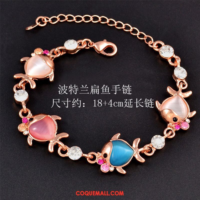 Bracelets Femme Mode Papillon All-match, Bracelets Cristal Rose Gold