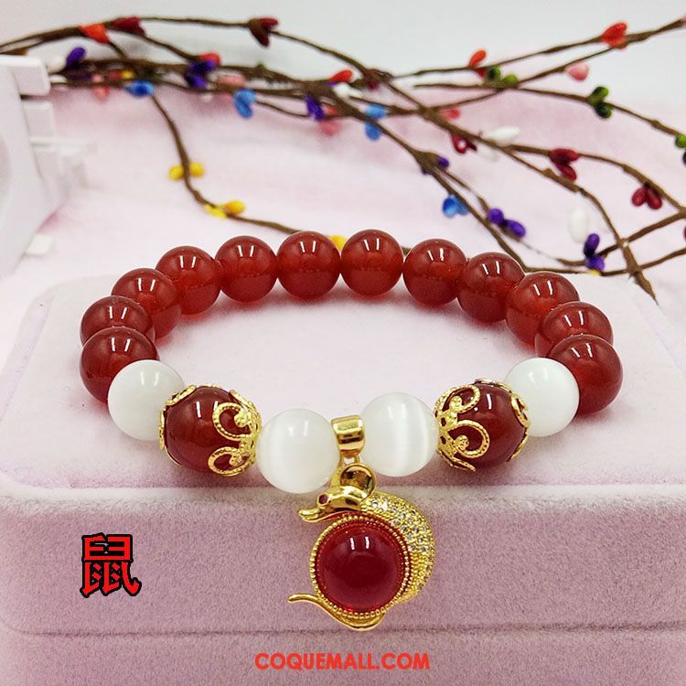 Bracelets Femme Pendentif Rouge Naturel, Bracelets Bracelet Gold Sandfarben