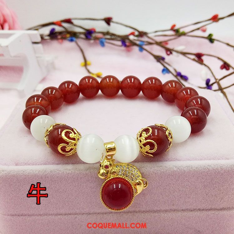 Bracelets Femme Pendentif Rouge Naturel, Bracelets Bracelet Gold Sandfarben