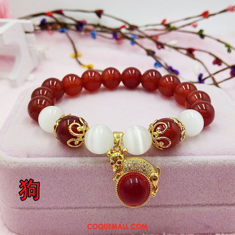 Bracelets Femme Pendentif Rouge Naturel, Bracelets Bracelet Gold Sandfarben