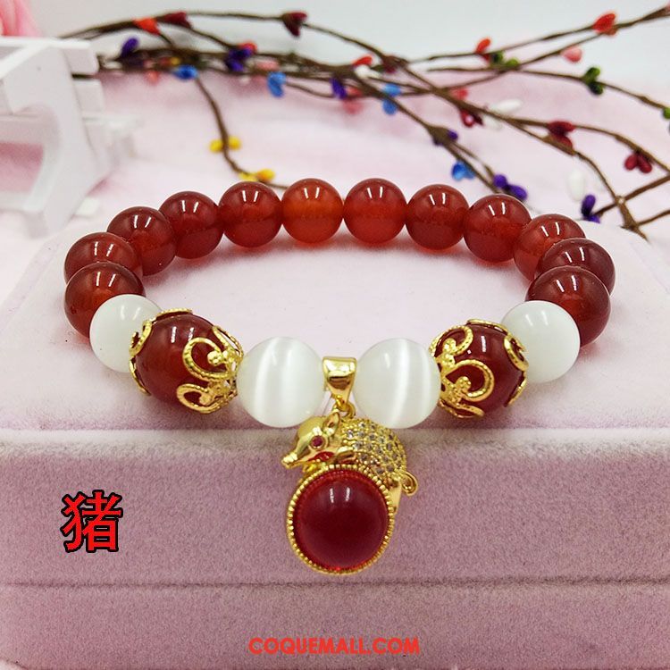 Bracelets Femme Pendentif Rouge Naturel, Bracelets Bracelet Gold Sandfarben