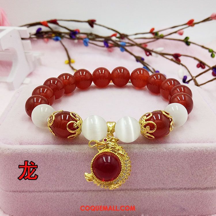 Bracelets Femme Pendentif Rouge Naturel, Bracelets Bracelet Gold Sandfarben