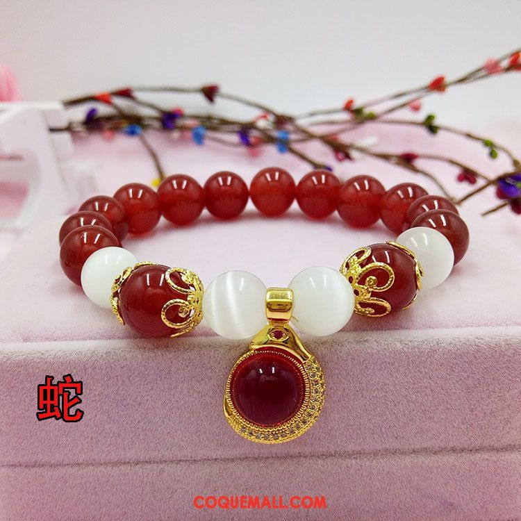 Bracelets Femme Pendentif Rouge Naturel, Bracelets Bracelet Gold Sandfarben