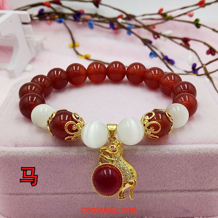 Bracelets Femme Pendentif Rouge Naturel, Bracelets Bracelet Gold Sandfarben