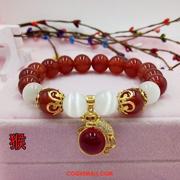 Bracelets Femme Pendentif Rouge Naturel, Bracelets Bracelet Gold Sandfarben