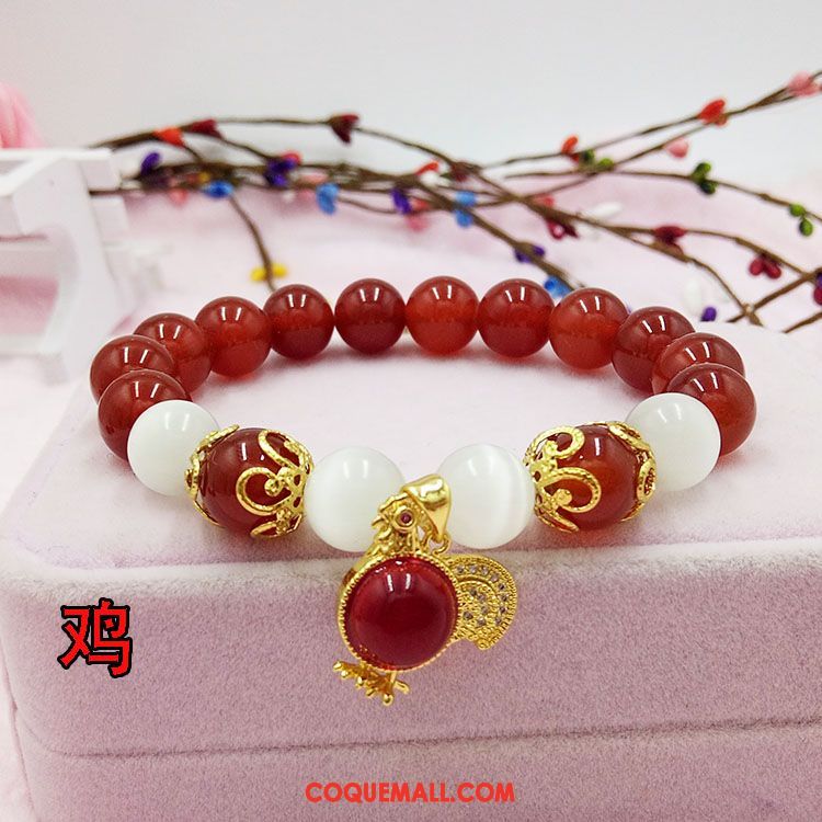 Bracelets Femme Pendentif Rouge Naturel, Bracelets Bracelet Gold Sandfarben