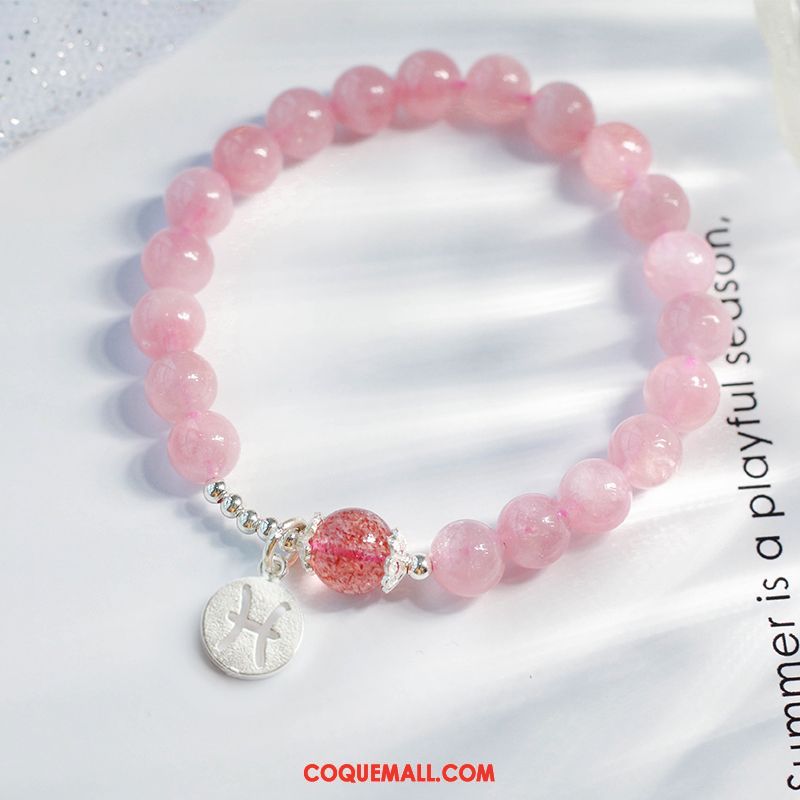 Bracelets Femme Pure Fraise Étudiant, Bracelets Cristal Poudre