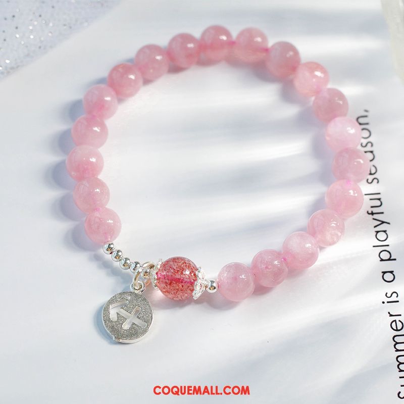 Bracelets Femme Pure Fraise Étudiant, Bracelets Cristal Poudre