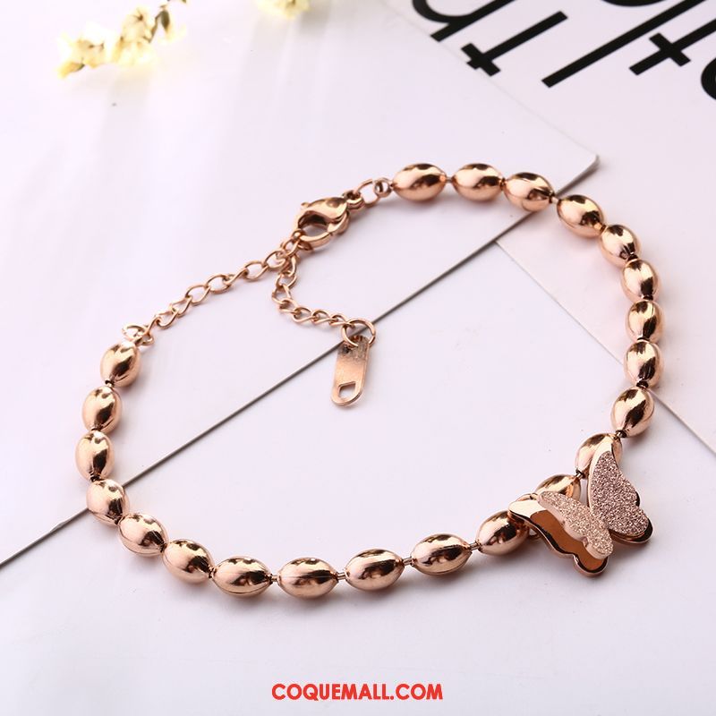 Bracelets Femme Rose Simple Tempérament, Bracelets Papillon Frais Gold