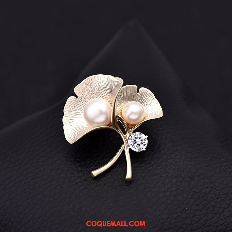 Broche Femme Argenté Corsage Perle, Broche Manteau Naturel Beige Farbe