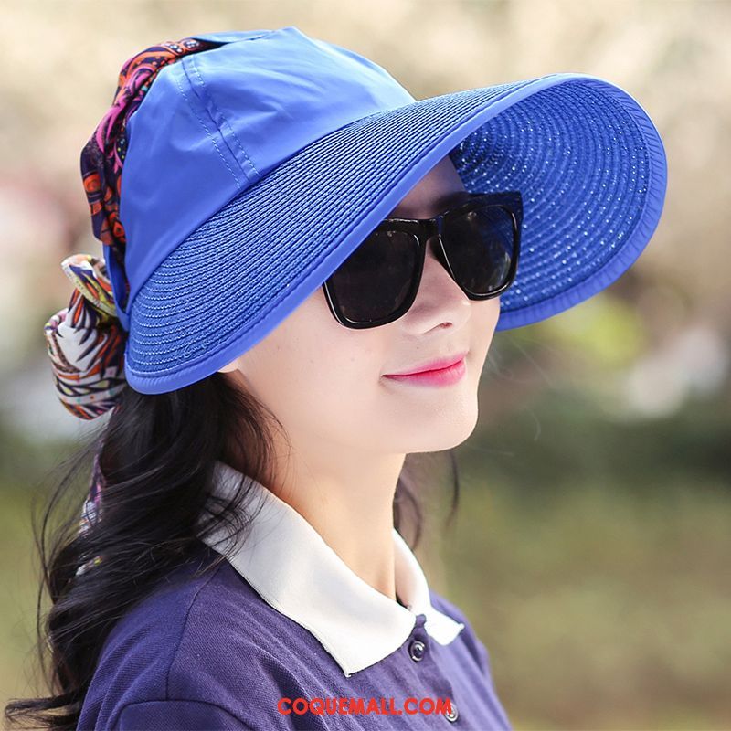 Casquette Chapeau Femme Anti-uv Chapeau De Paille De Plein Air, Casquette Chapeau Été Chapeau De Soleil