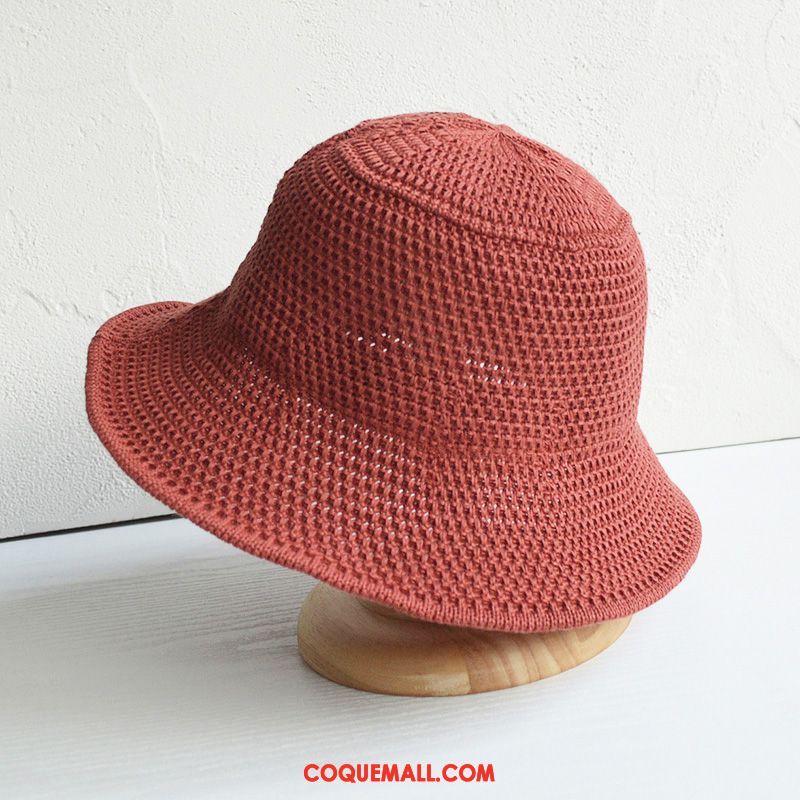 Casquette Chapeau Femme Blanc Plier Été, Casquette Chapeau Crème Solaire Rouge