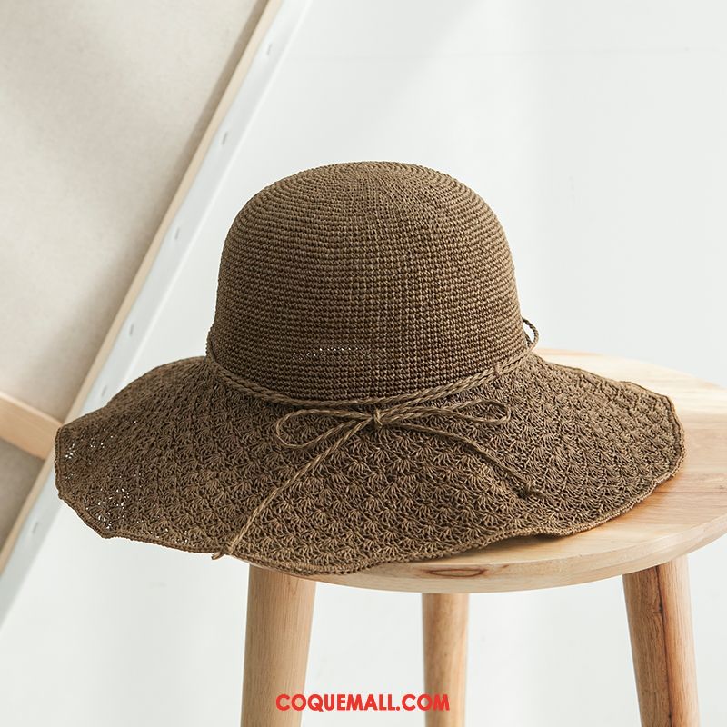 Casquette Chapeau Femme Chapeau De Soleil Creux Plage, Casquette Chapeau Vacances Plier