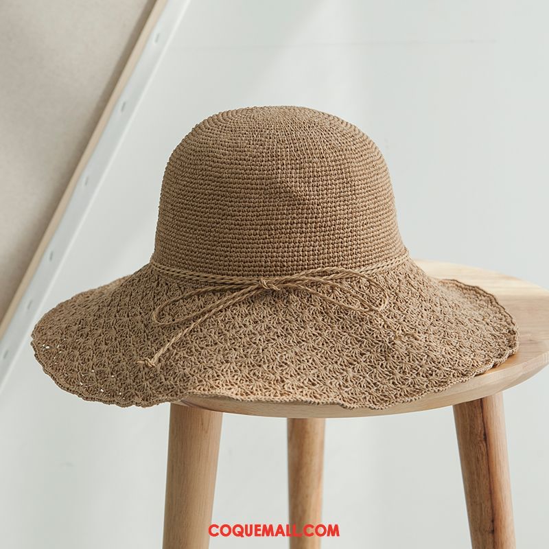 Casquette Chapeau Femme Chapeau De Soleil Creux Plage, Casquette Chapeau Vacances Plier