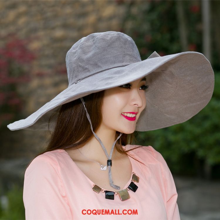 Casquette Chapeau Femme Crème Solaire Été Plier, Casquette Chapeau Gros Anti-uv