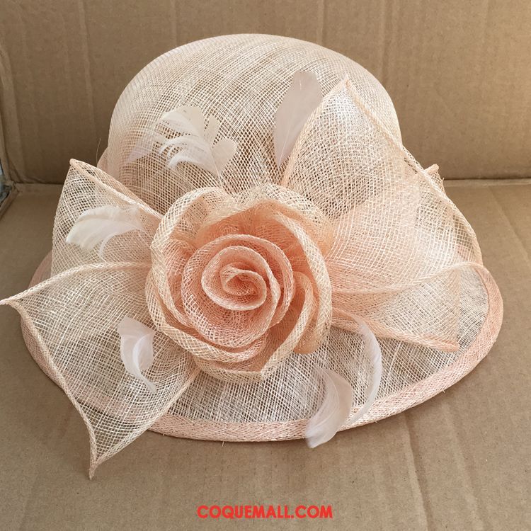 Casquette Chapeau Femme Gros Fleurs Poudre, Casquette Chapeau Rose Ombre