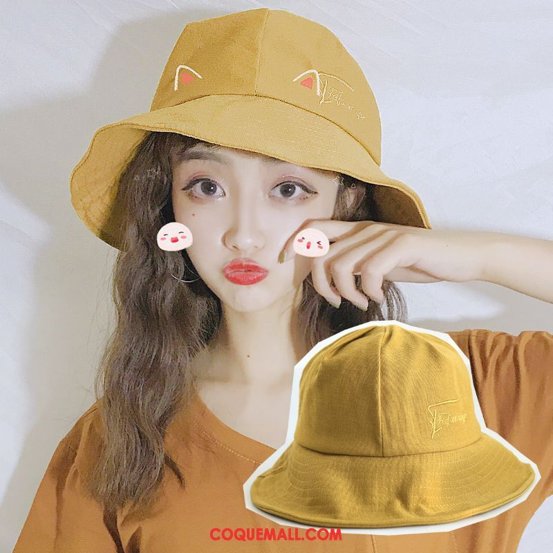 Casquette Chapeau Femme Ombre Chapeau Été, Casquette Chapeau Chapeau De Soleil Chapeau De Pêcheur Orange