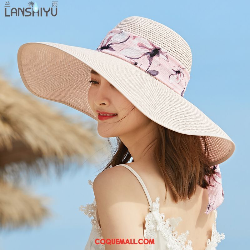 Casquette Chapeau Femme Plage Chapeau De Paille Plier, Casquette Chapeau Vacances All-match Hell