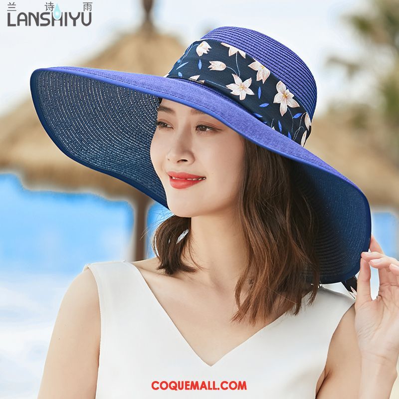 Casquette Chapeau Femme Plage Chapeau De Paille Plier, Casquette Chapeau Vacances All-match Hell