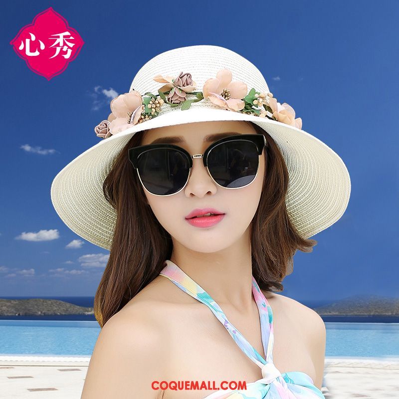 Casquette Chapeau Femme Plier Crème Solaire Plage, Casquette Chapeau Ombre Couronne