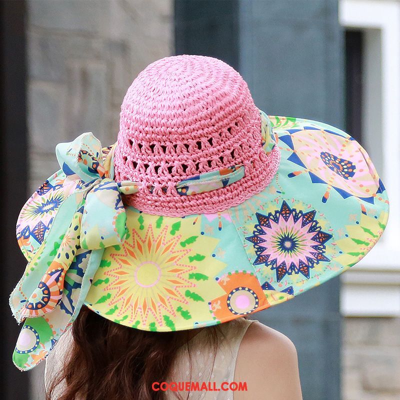 Casquette Chapeau Femme Plier Été Chapeau De Paille, Casquette Chapeau Ombre Crème Solaire