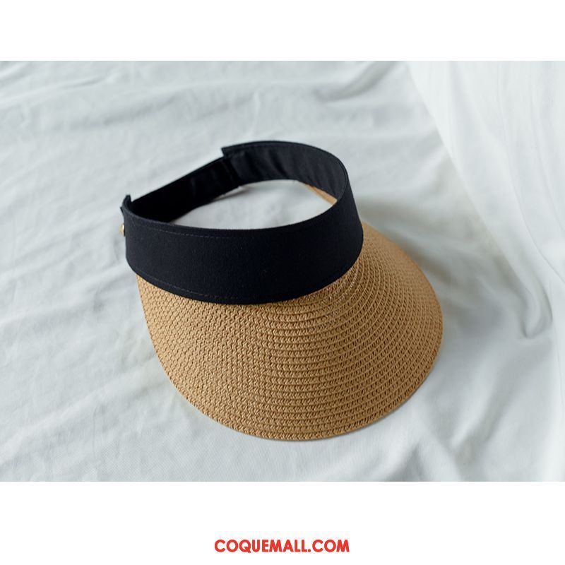 Casquette Chapeau Femme Tendance Chapeau De Soleil Rouge, Casquette Chapeau Chapeau De Paille Vacances