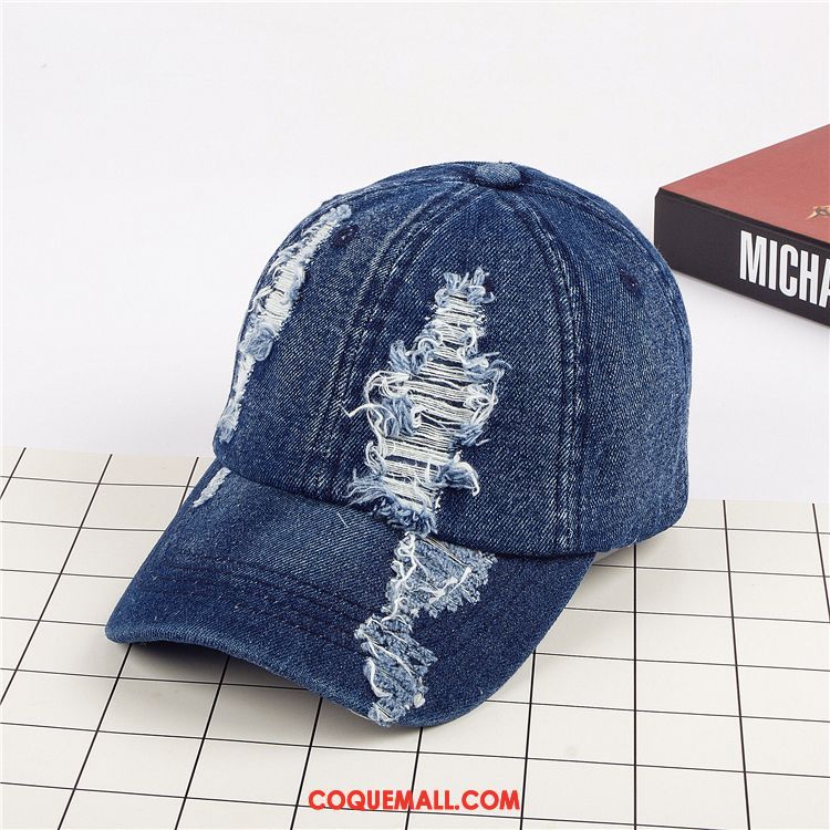 Casquette Chapeau Femme Tendance Denim Détresse, Casquette Chapeau Lavé À L'eau Casquette De Baseball