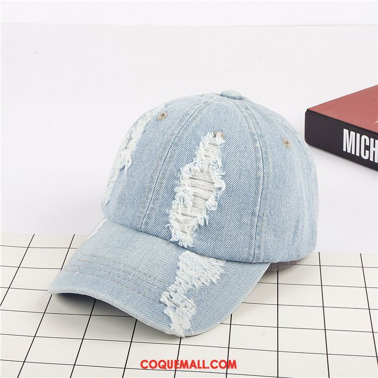 Casquette Chapeau Femme Tendance Denim Détresse, Casquette Chapeau Lavé À L'eau Casquette De Baseball