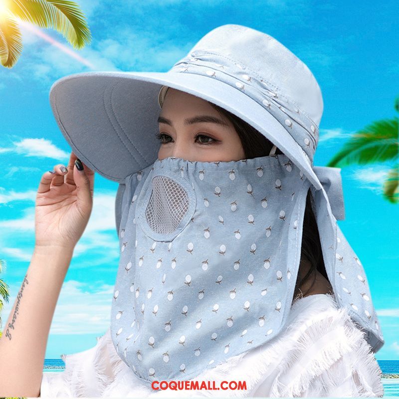 Casquette Chapeau Femme Été Bleu De Plein Air, Casquette Chapeau Gros Voyage