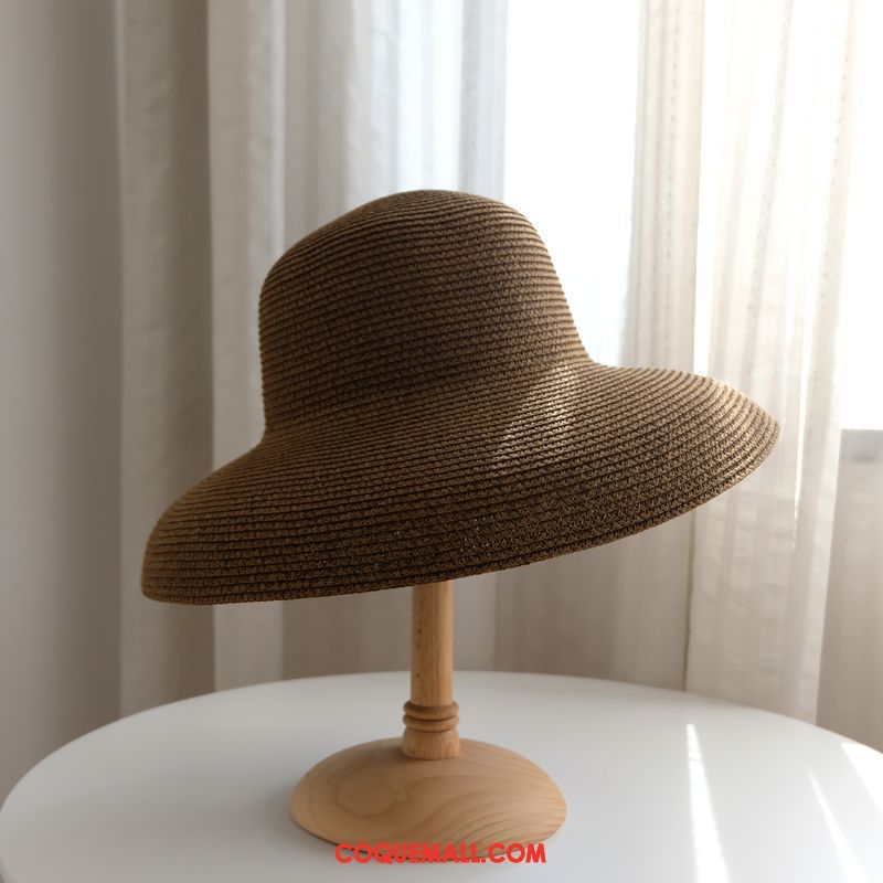 Casquette Chapeau Femme Été Bord De Mer Crème Solaire, Casquette Chapeau Rouge Vacances Orange Dunkel