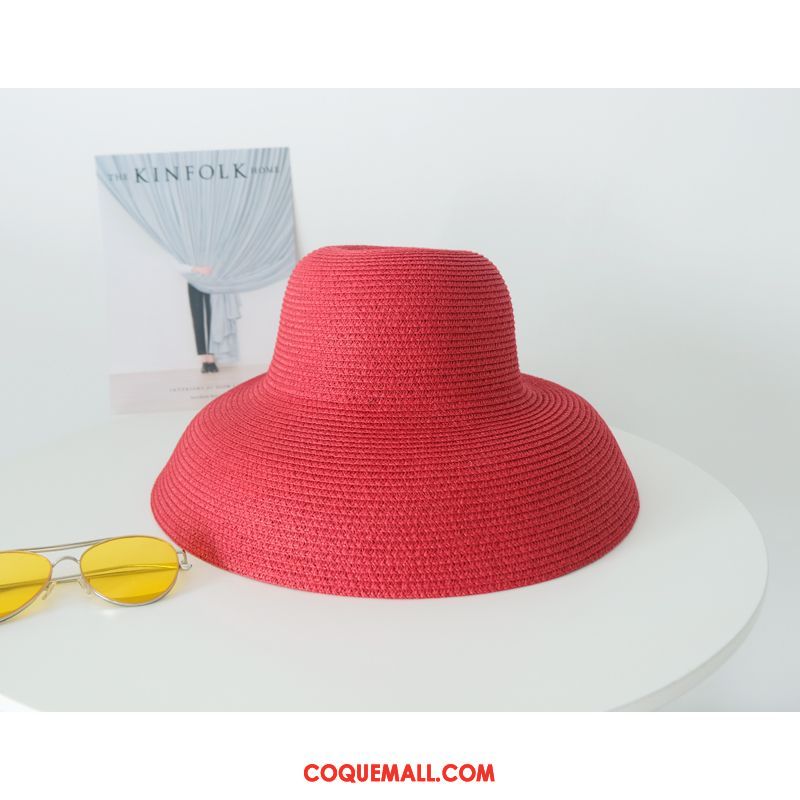 Casquette Chapeau Femme Été Bord De Mer Crème Solaire, Casquette Chapeau Rouge Vacances Orange Dunkel