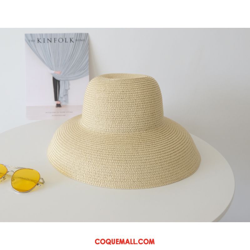 Casquette Chapeau Femme Été Bord De Mer Crème Solaire, Casquette Chapeau Rouge Vacances Orange Dunkel