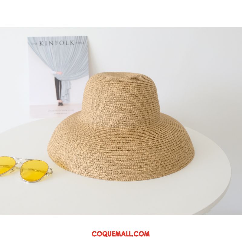 Casquette Chapeau Femme Été Bord De Mer Crème Solaire, Casquette Chapeau Rouge Vacances Orange Dunkel