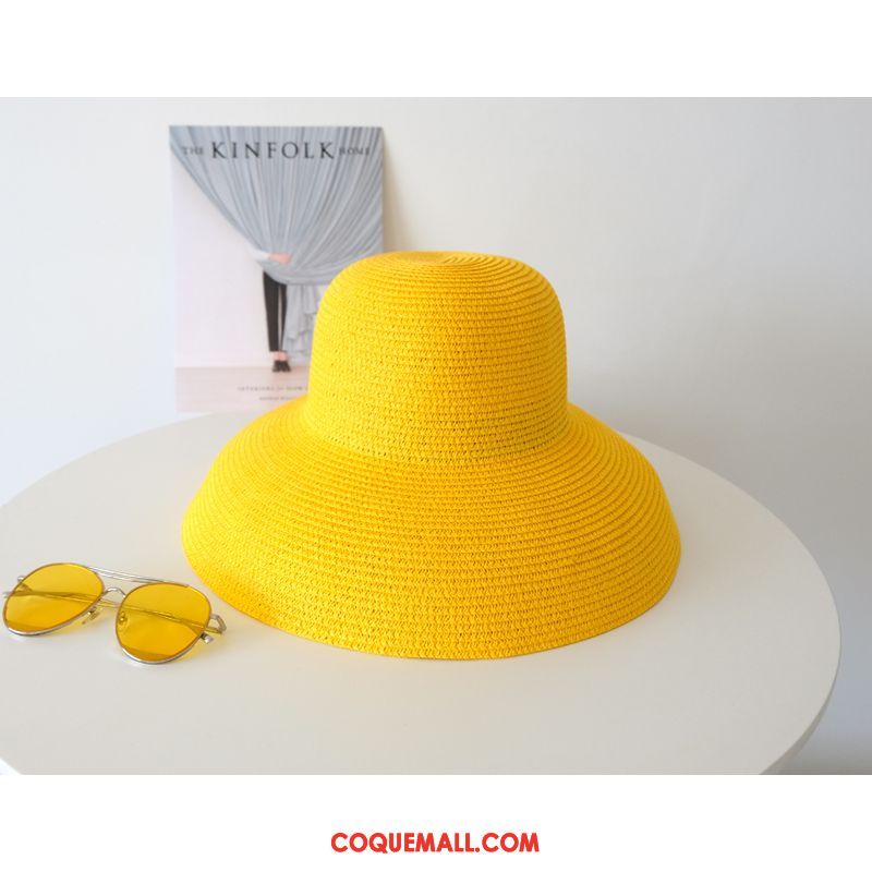 Casquette Chapeau Femme Été Bord De Mer Crème Solaire, Casquette Chapeau Rouge Vacances Orange Dunkel
