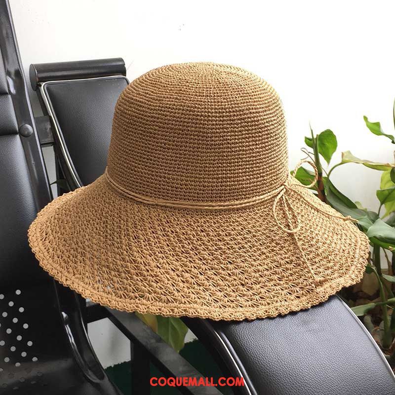 Casquette Chapeau Femme Été Chapeau De Paille Chapeau De Soleil, Casquette Chapeau Crème Solaire Plier Dunkel