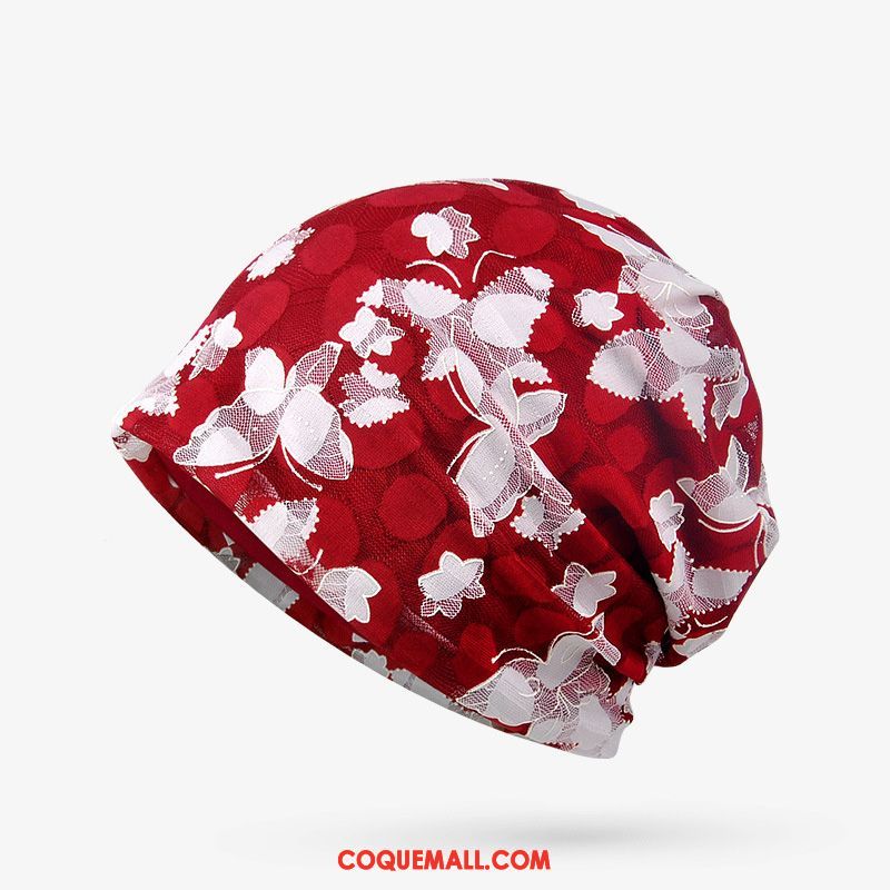 Casquette Chapeau Femme Été Chapeau Dentelle, Casquette Chapeau Rouge Section Mince