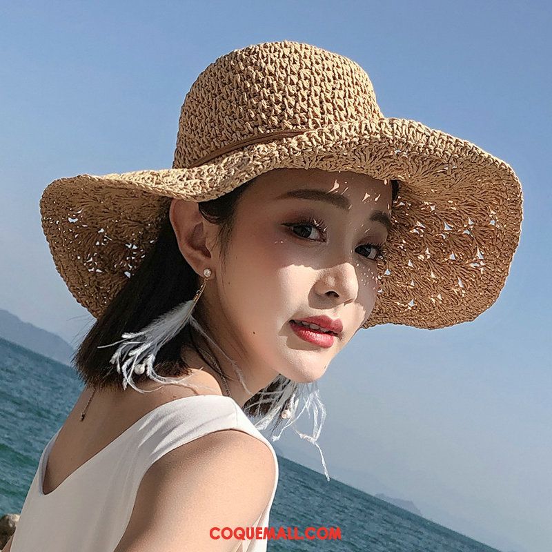 Casquette Chapeau Femme Été Voyage Crème Solaire, Casquette Chapeau Plage Ombre