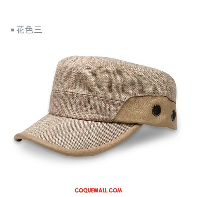 Casquette Chapeau Homme Crème Solaire Tendance Lin, Casquette Chapeau Père Personnes Âgées