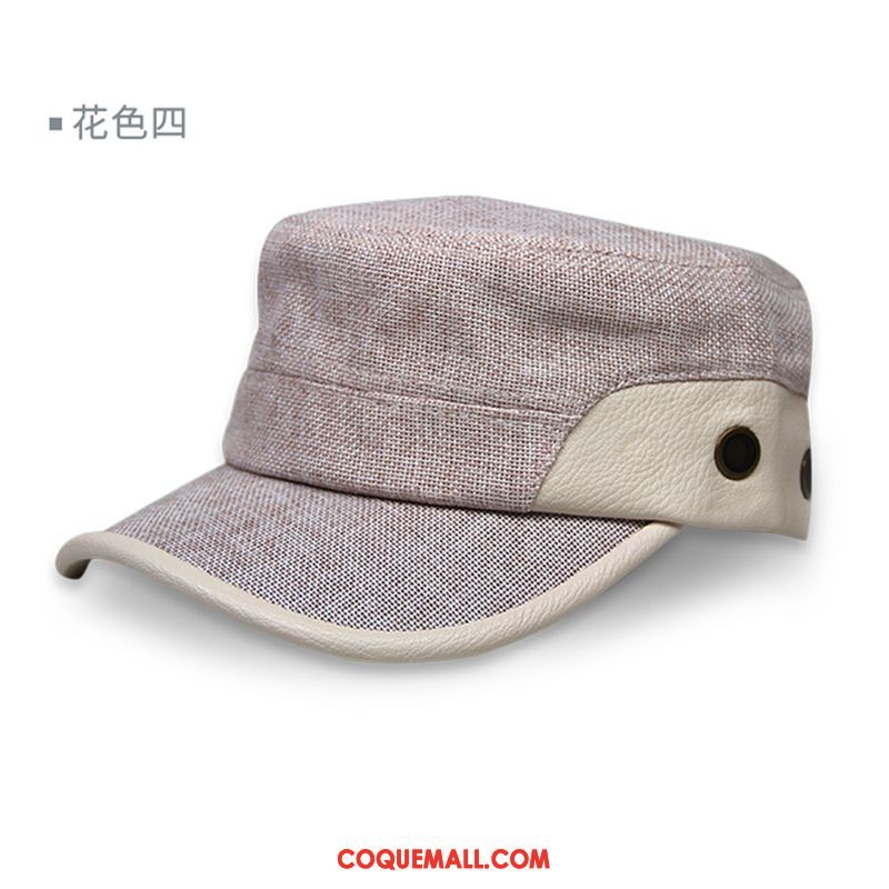 Casquette Chapeau Homme Crème Solaire Tendance Lin, Casquette Chapeau Père Personnes Âgées